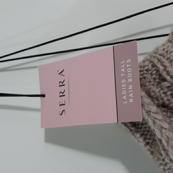 NWT Serra Sz 7 Tall Tan Cableknit Rainboot Liners - Picture 2 of 10